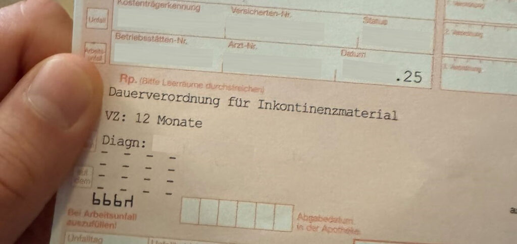 Inkontinenzmaterial Rezept Dauerverordnung